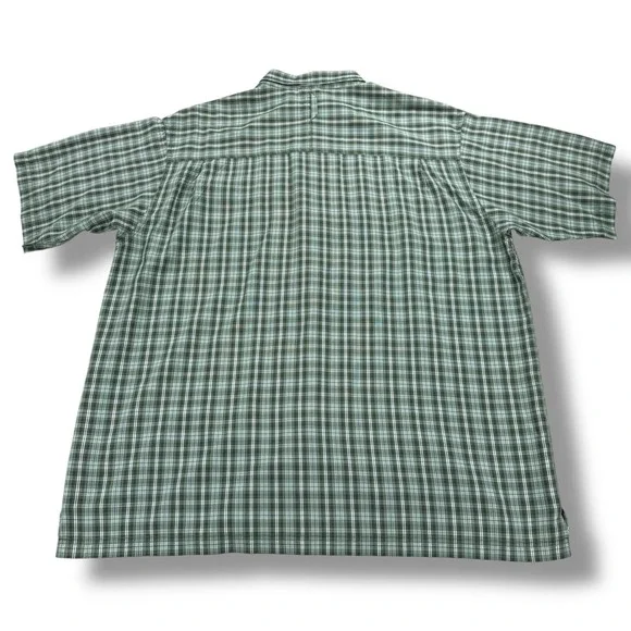 The North Face Shirt Mens Size XXL Green Plaid Short Sleeve Button Down - Picture 3 of 8